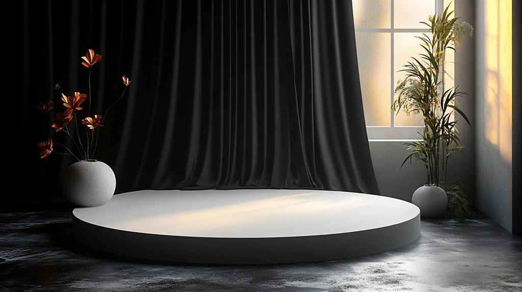 白色圆形舞台