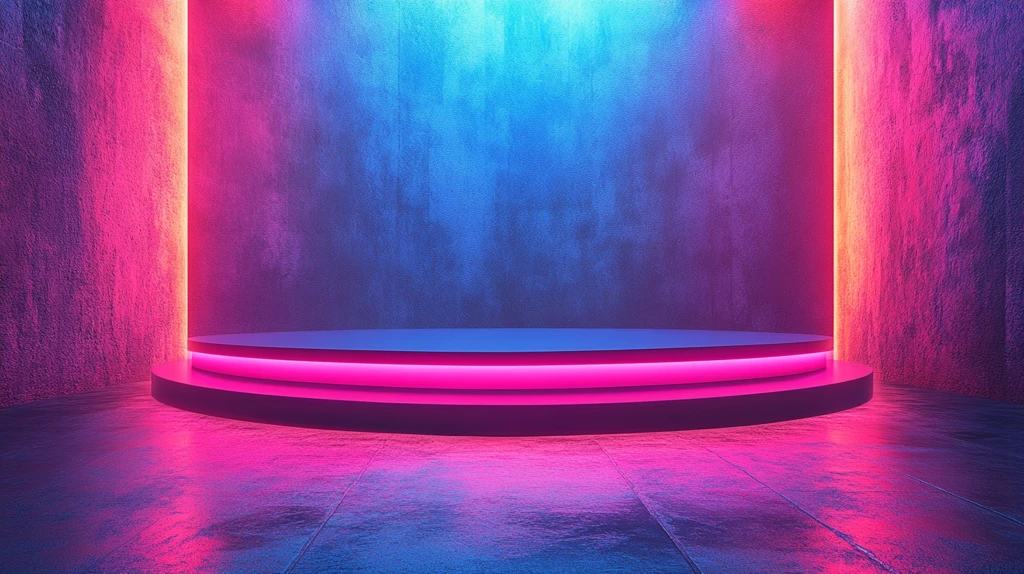 蓝色粉色渐变展示台