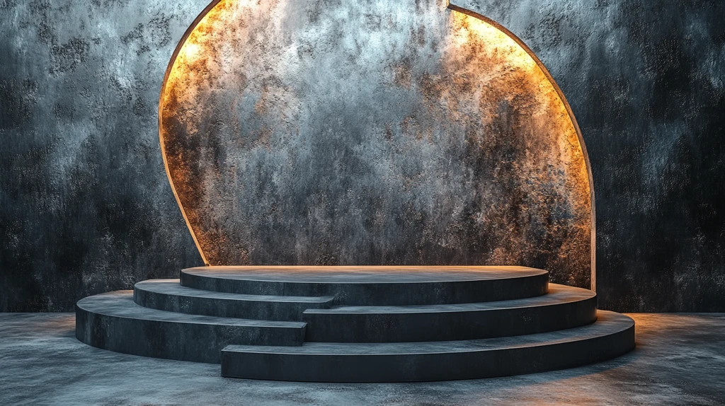 灰色讲台黑色背景