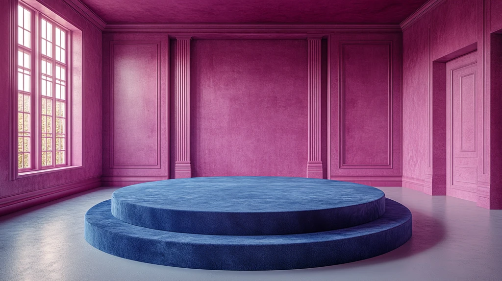 蓝色地毯旋转平台