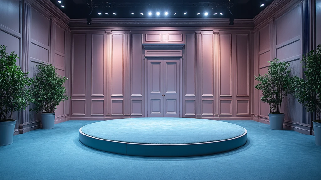 蓝色地毯旋转平台