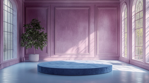 蓝色地毯旋转平台