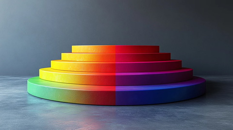 彩虹色展示台
