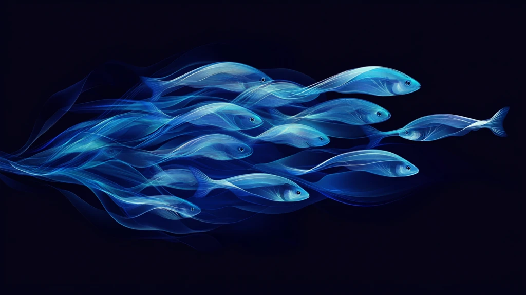 蓝色线条烟雾波浪