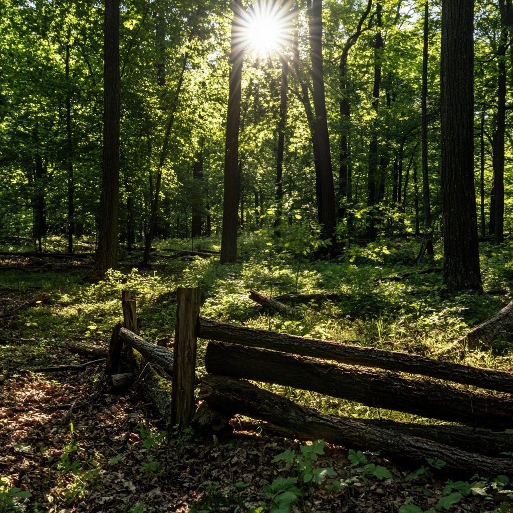 穿过树木的阳光