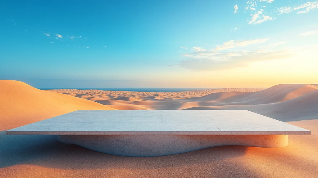 沙漠中的矩形平台