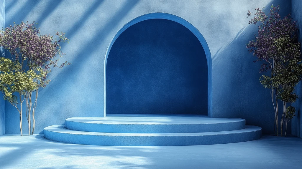 蓝色讲台产品展示