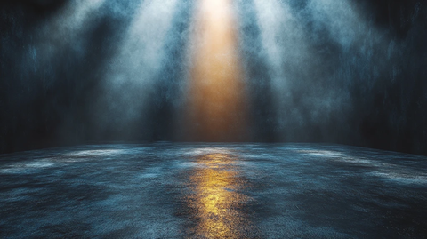 聚光灯下的空旷地板