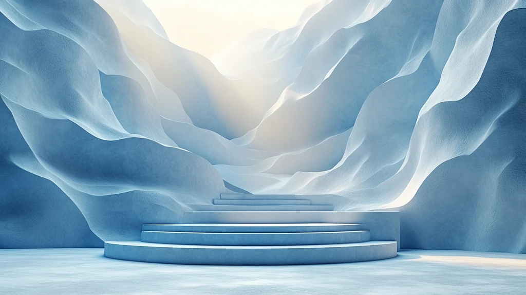 多边形讲台与纸艺背景