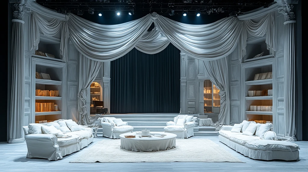 白色舞台框架与家具