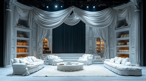 白色舞台框架与家具