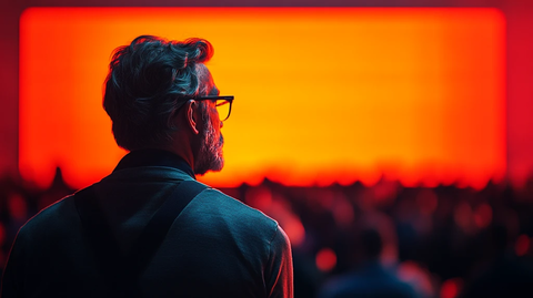 中性背景下的演讲者设置