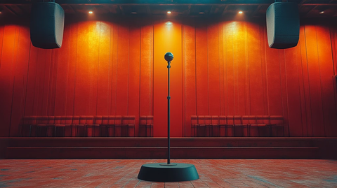 中性背景下的演讲者设置