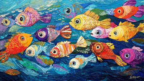 油画小鱼
