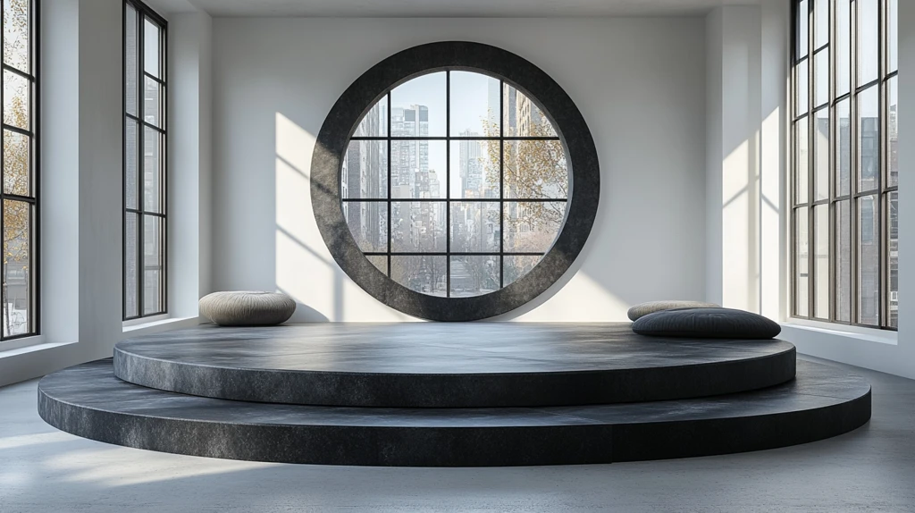 黑色讲台展示空间