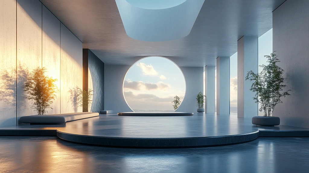 黑色讲台展示空间