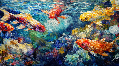 油画锦鲤
