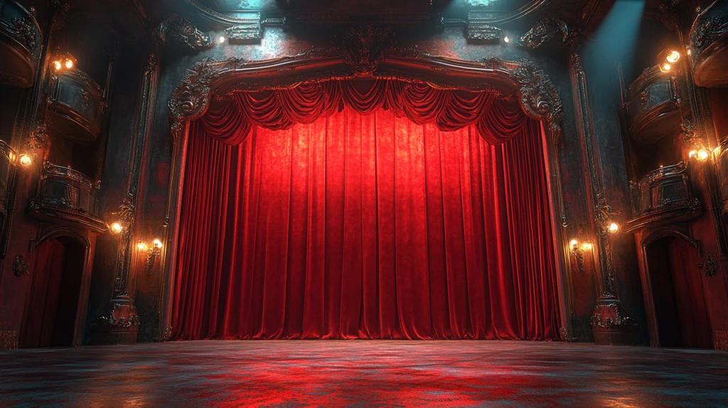 红色帷幕舞台