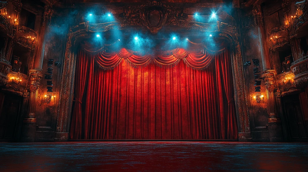 红色帷幕舞台