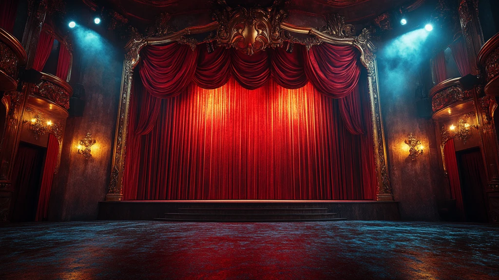 红色帷幕舞台