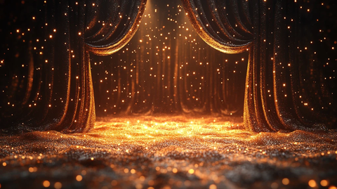 金色舞台与星空幕布