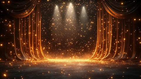 金色舞台与星空幕布