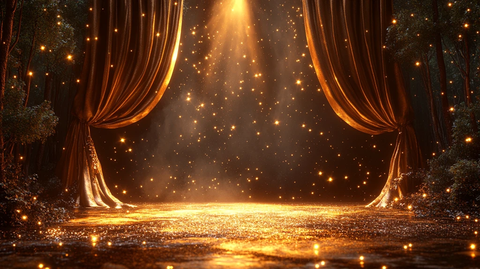 金色舞台与星空幕布