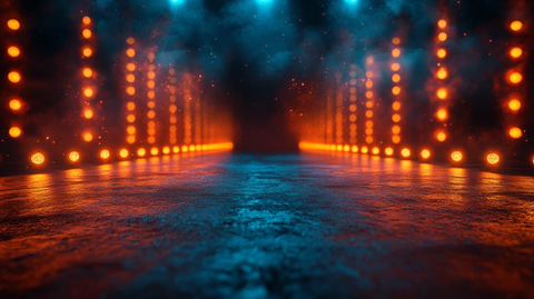 黑色背景中的摇滚灯光