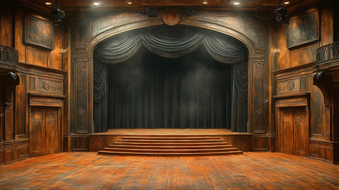 剧院舞台与黑色幕布