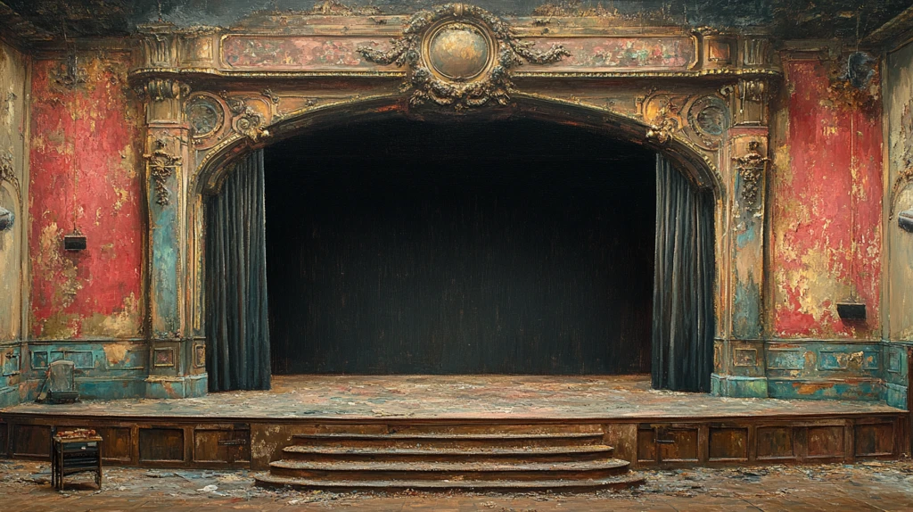 剧院舞台与黑色幕布
