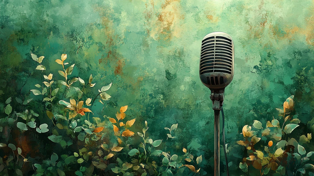 学校礼堂舞台与麦克风