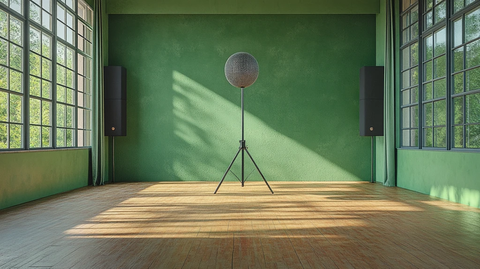 学校礼堂舞台与麦克风