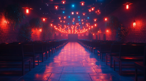 毕业典礼舞台夜景