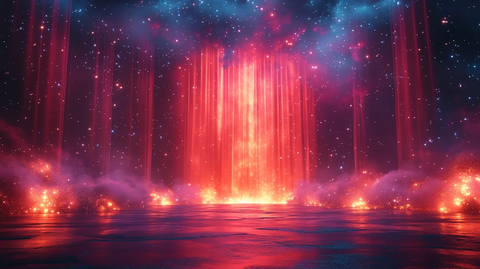 红色幕布与灯光