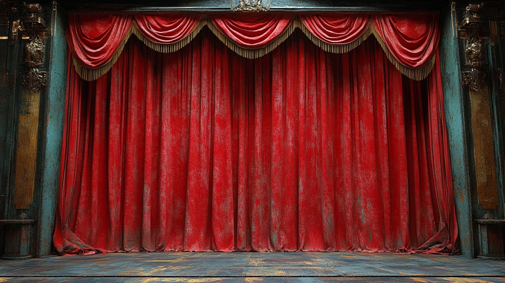 白色剧院红色幕布