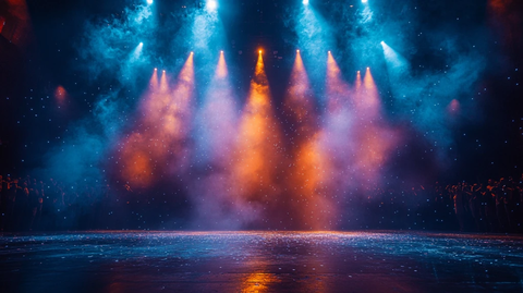 空舞台与闪烁灯光