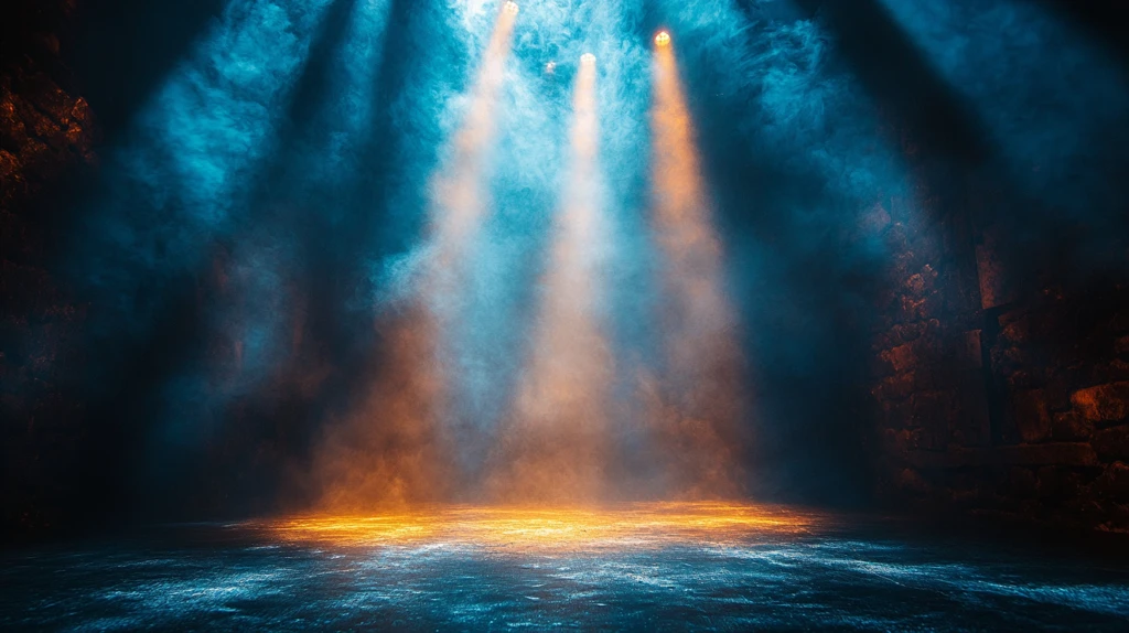 空舞台与闪烁灯光