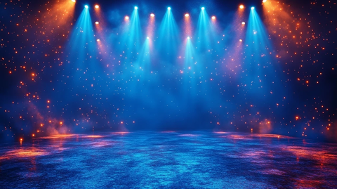 舞台蓝光与聚光灯