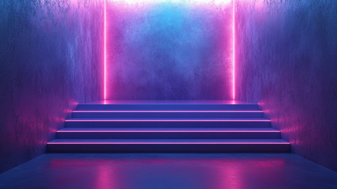 蓝色矩形舞台背景