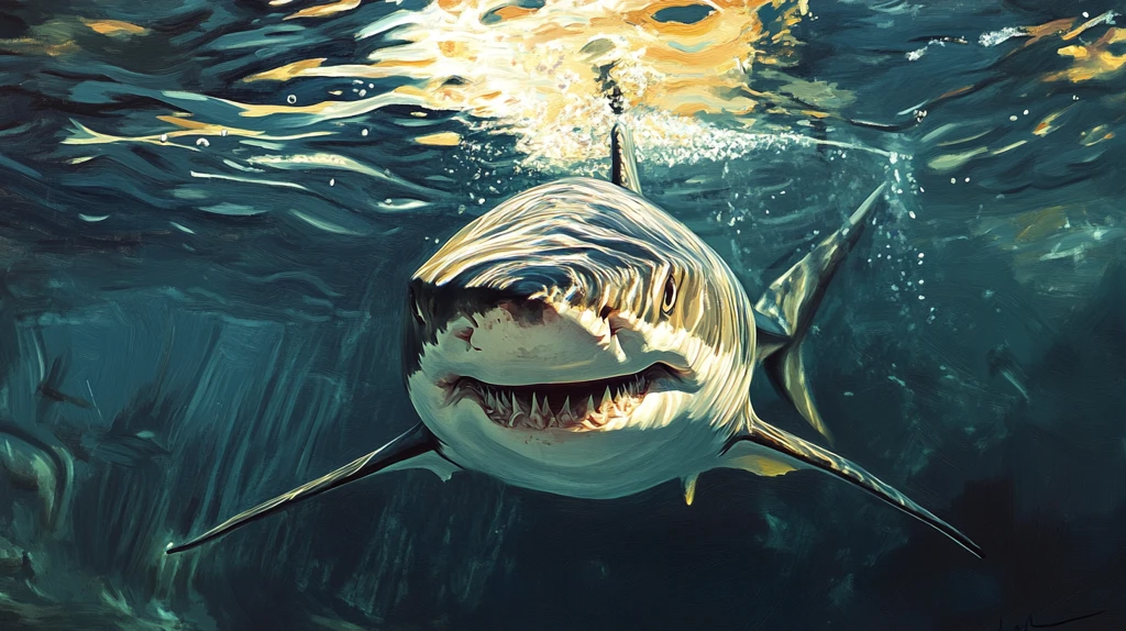 海洋鲨鱼画