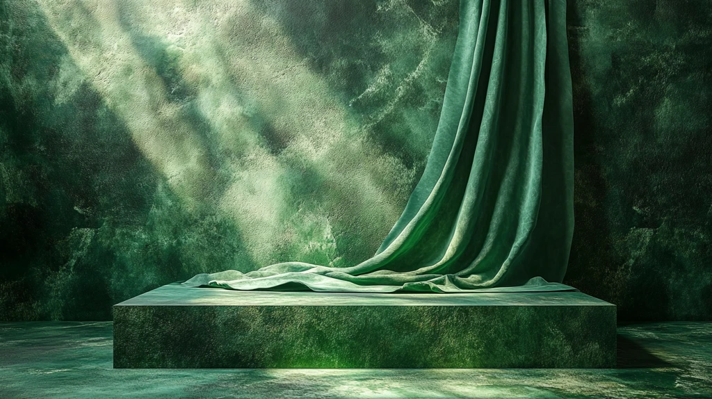 方形平台绿色背景