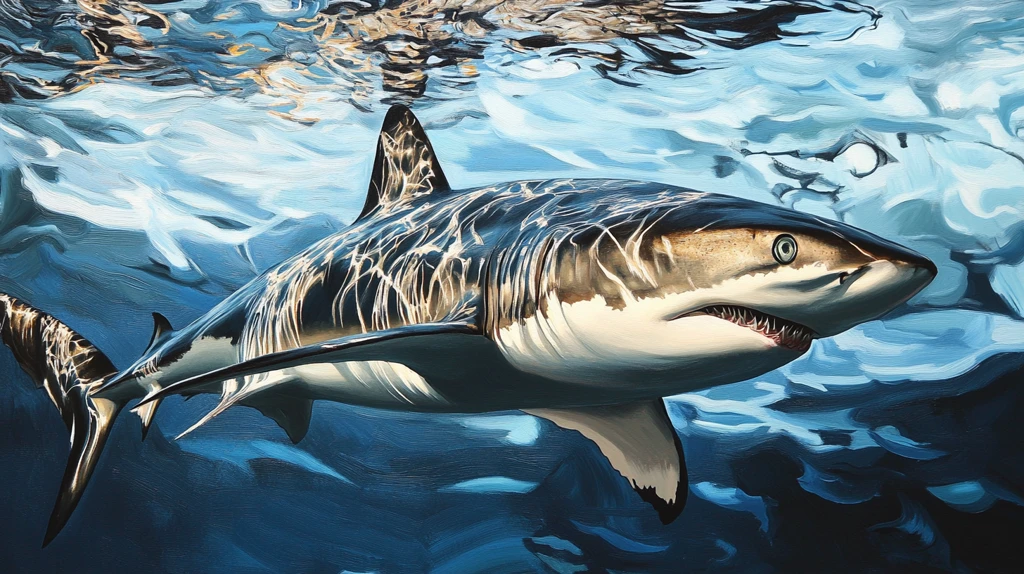海洋鲨鱼画