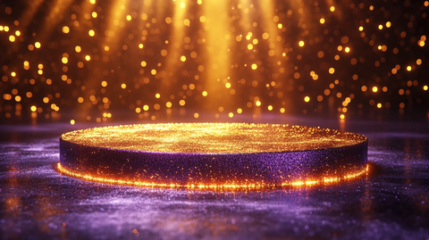 金色浮台紫色光效