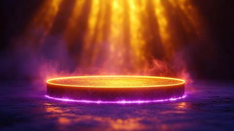 金色浮台紫色光效