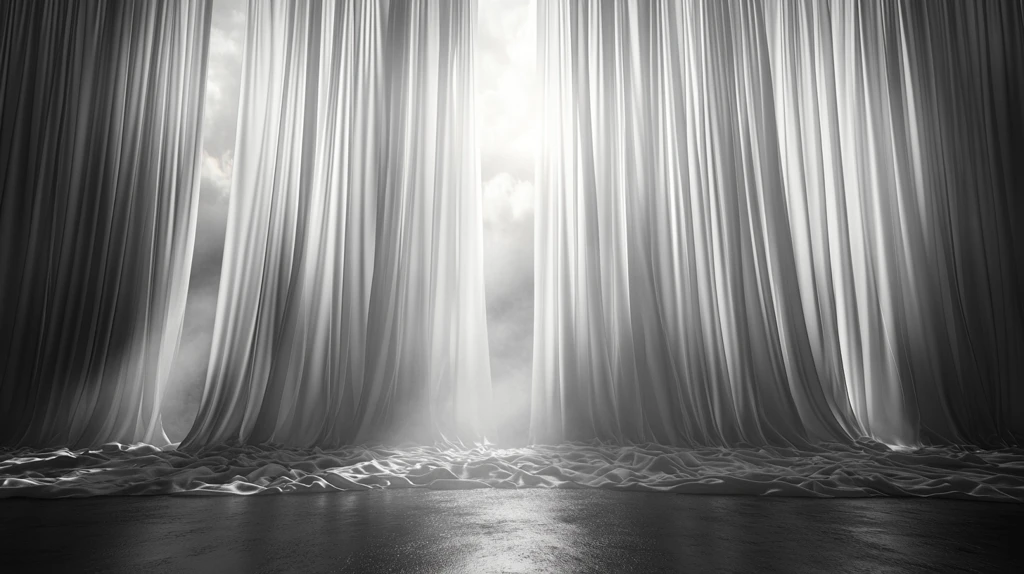 暗色窗帘与白光