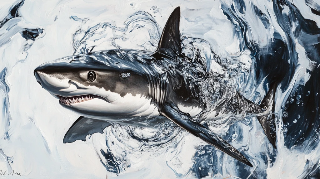 海洋鲨鱼画