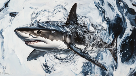 海洋鲨鱼画