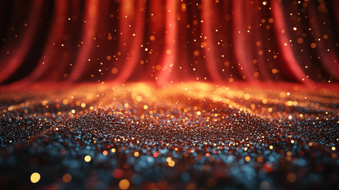 金色灯光舞台幕布