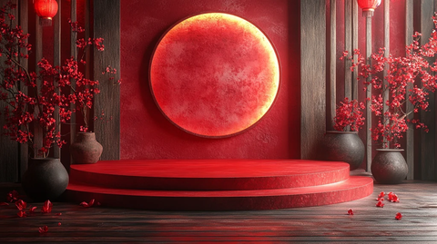 金色光效圆形舞台