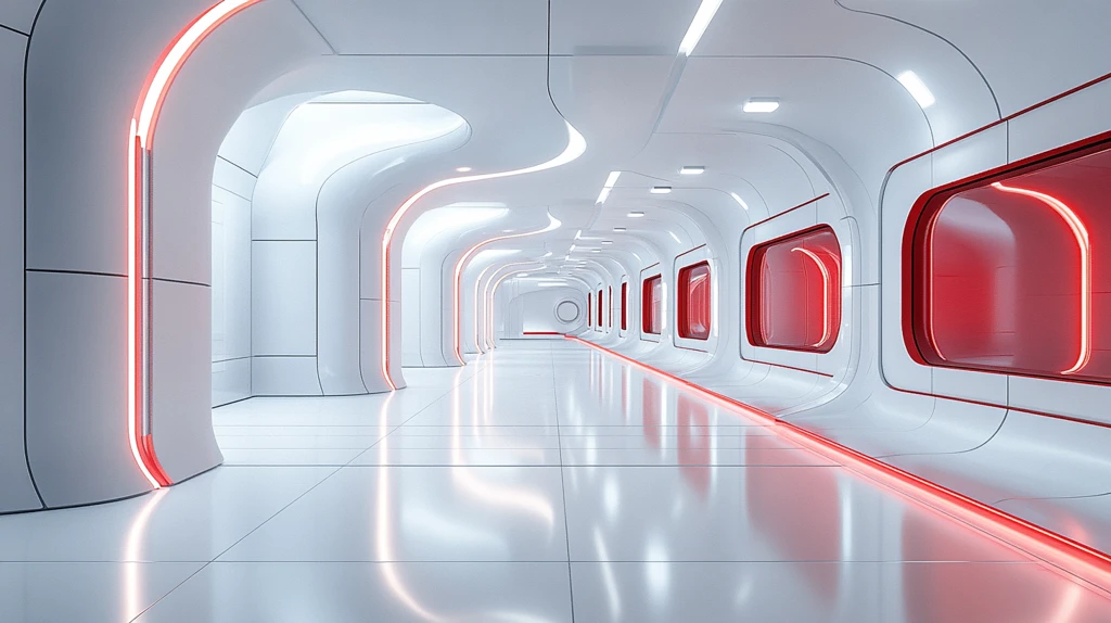 白色红色LED屏幕电视演播室